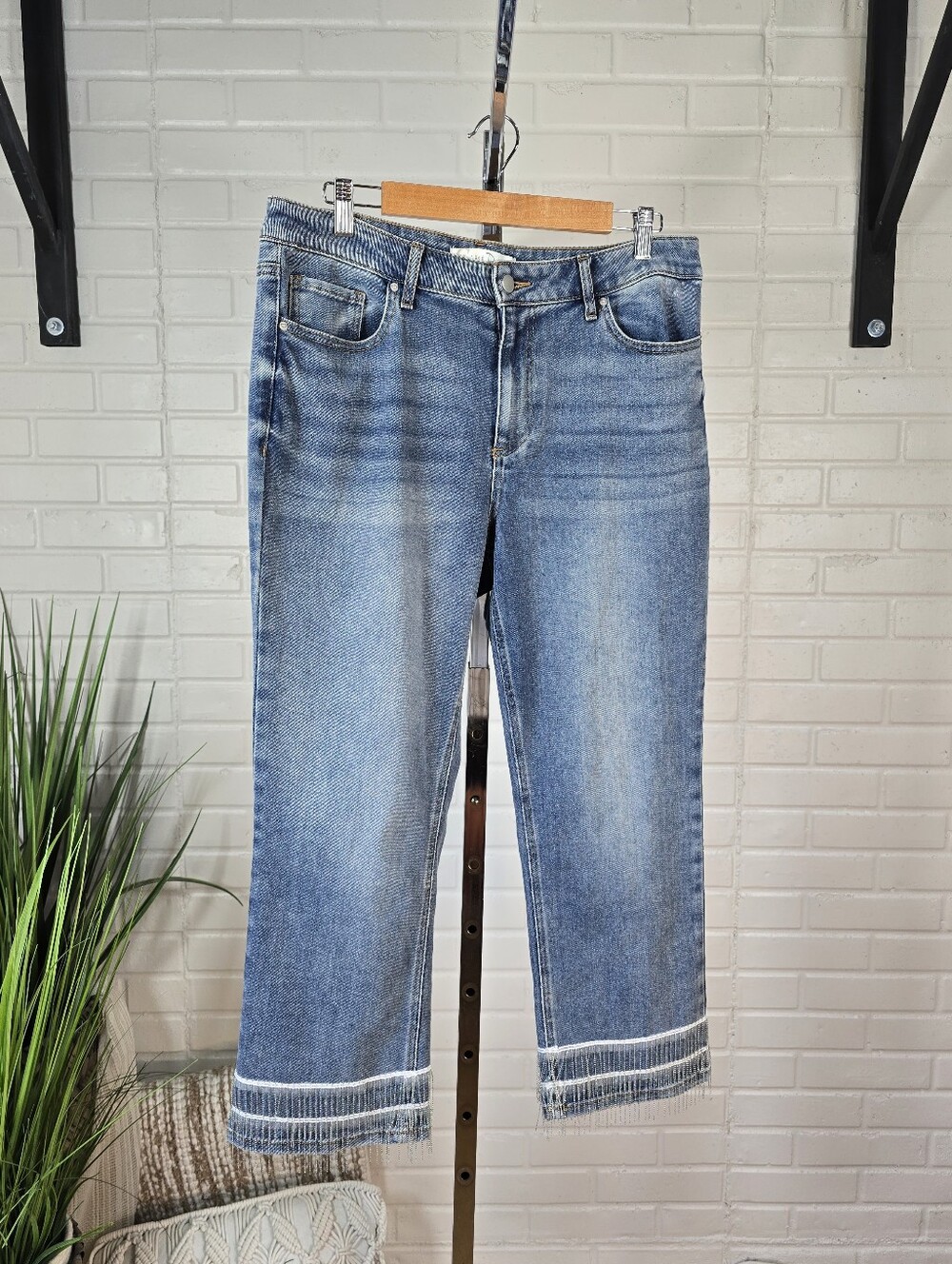 Cato High Rise Fringe Cropped Capri Jeans Size 14P